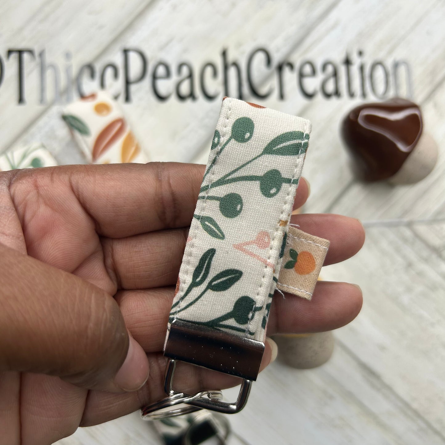 Fall Color Floral Key Fob Keychains