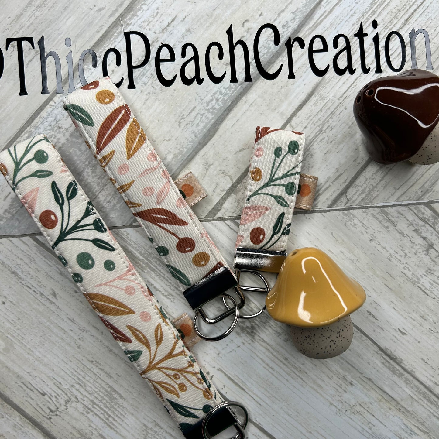 Fall Color Floral Key Fob Keychains
