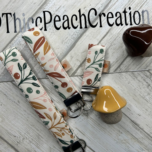 Fall Color Floral Key Fob Keychains