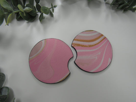 Pink Swirl - Car Coasters