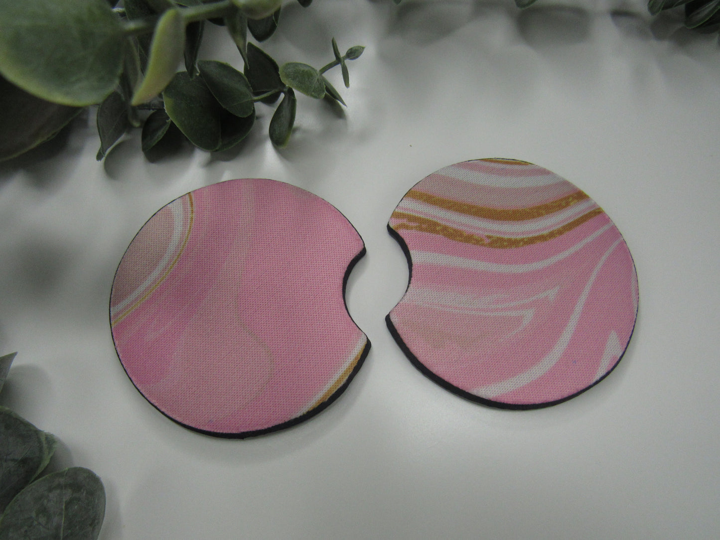 Pink Swirl - Car Coasters